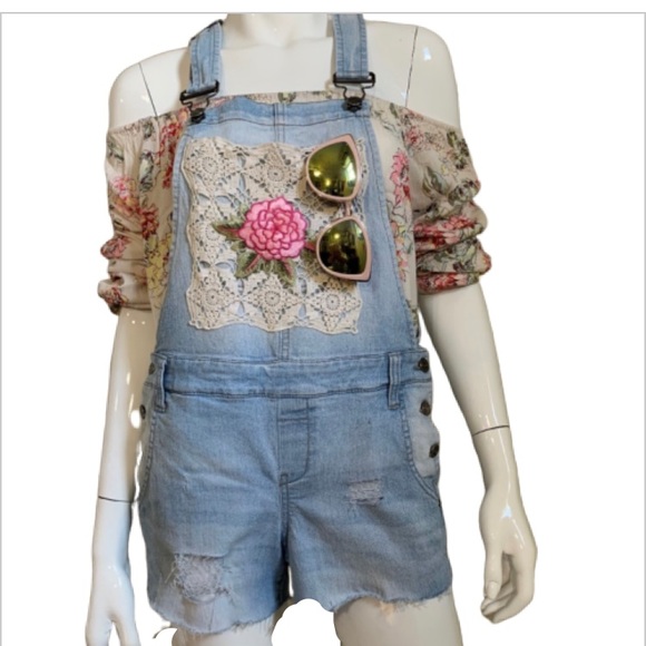 lei Pants - LEI Upcycled 90's Vintage shortalls/overall brat